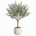 Arbre artificiel 180 cm feuillage synthétique vert olivier décoratif en pot