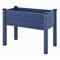 Bac de jardin surélevé 100 x 50 x 80 cm en bois bleu pour culture extérieure