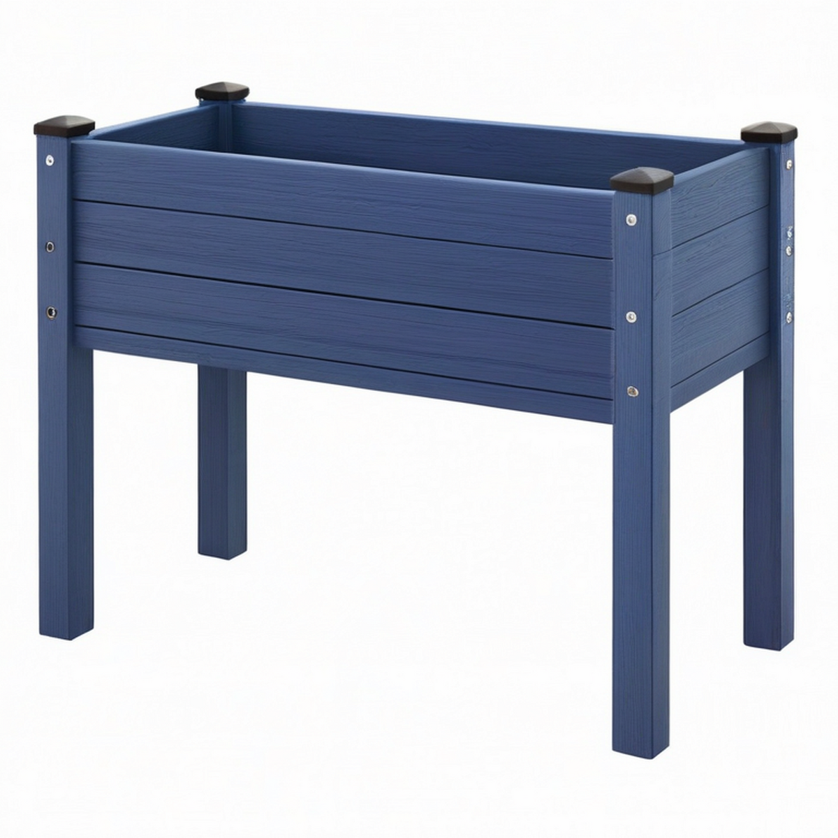 Bac de jardin surélevé 100 x 50 x 80 cm en bois bleu pour culture extérieure