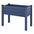 Bac de jardin surélevé 100 x 50 x 80 cm en bois bleu pour culture extérieure