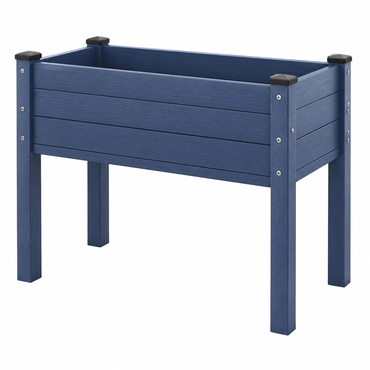 Bac de jardin surélevé 100 x 50 x 80 cm en bois bleu pour culture extérieure