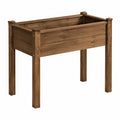 Bac de jardin surélevé 100 x 50 x 80 cm en bois brun - jardinière sur pieds pour extérieur