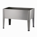 Jardinière surélevée 80 x 40 x 80 cm en acier inoxydable argenté pour jardin