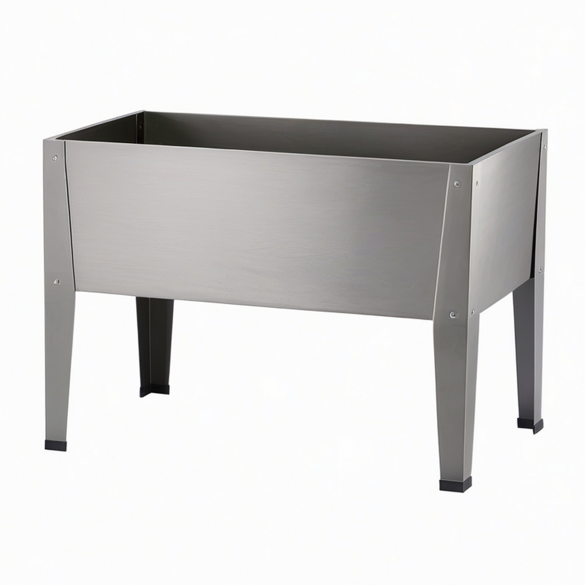 Jardinière surélevée 80 x 40 x 80 cm en acier inoxydable argenté pour jardin