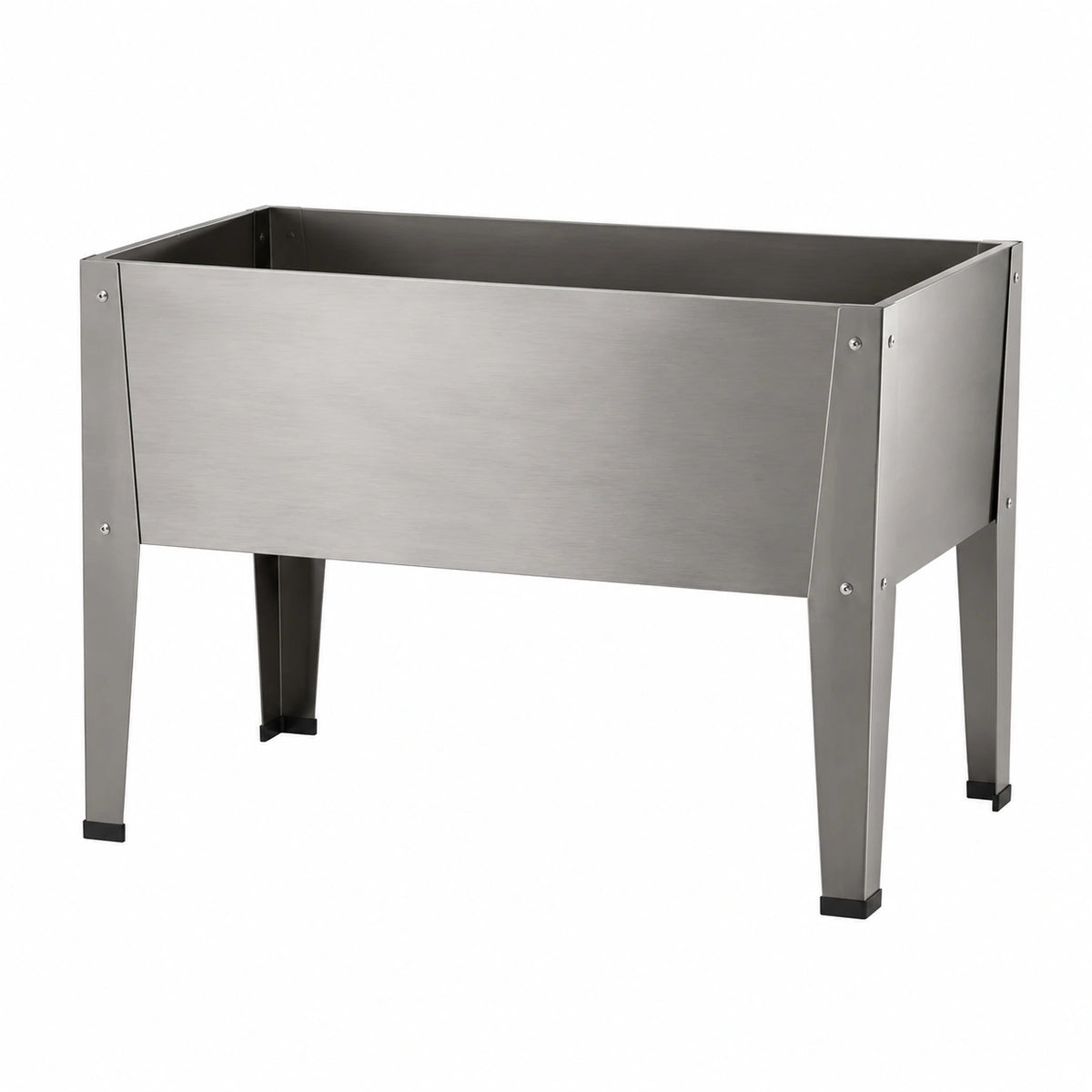 Jardinière surélevée 80 x 40 x 80 cm en acier inoxydable argenté pour jardin