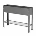 Jardinière surélevée 100 x 40 x 80 cm en acier gris anthracite avec étagère pour jardin