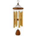 Carillon à vent 85 cm en métal et bois doré marron à suspendre décoratif