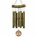 Carillon éolien 85 cm en bambou vert et bois pour jardin style naturel