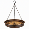 Mangeoire à oiseaux suspendue en métal brun diamètre 30 cm pour jardin