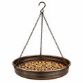 Mangeoire à oiseaux suspendue en métal brun diamètre 30 cm pour jardin