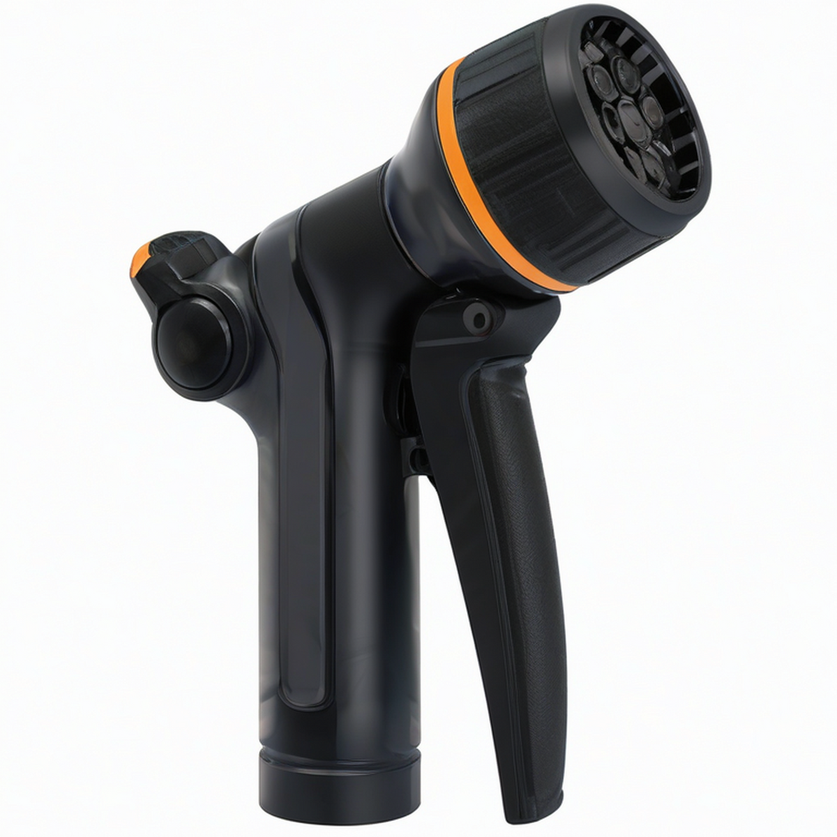 Pistolet d'arrosage 20 x 16 cm en plastique noir et orange à jet réglable