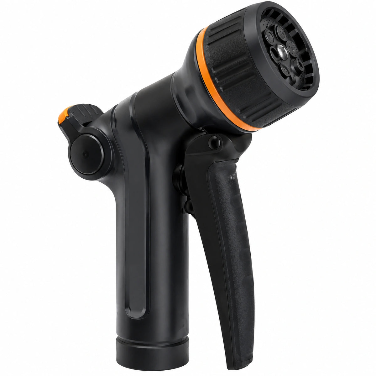 Pistolet d'arrosage 20 x 16 cm en plastique noir et orange à jet réglable