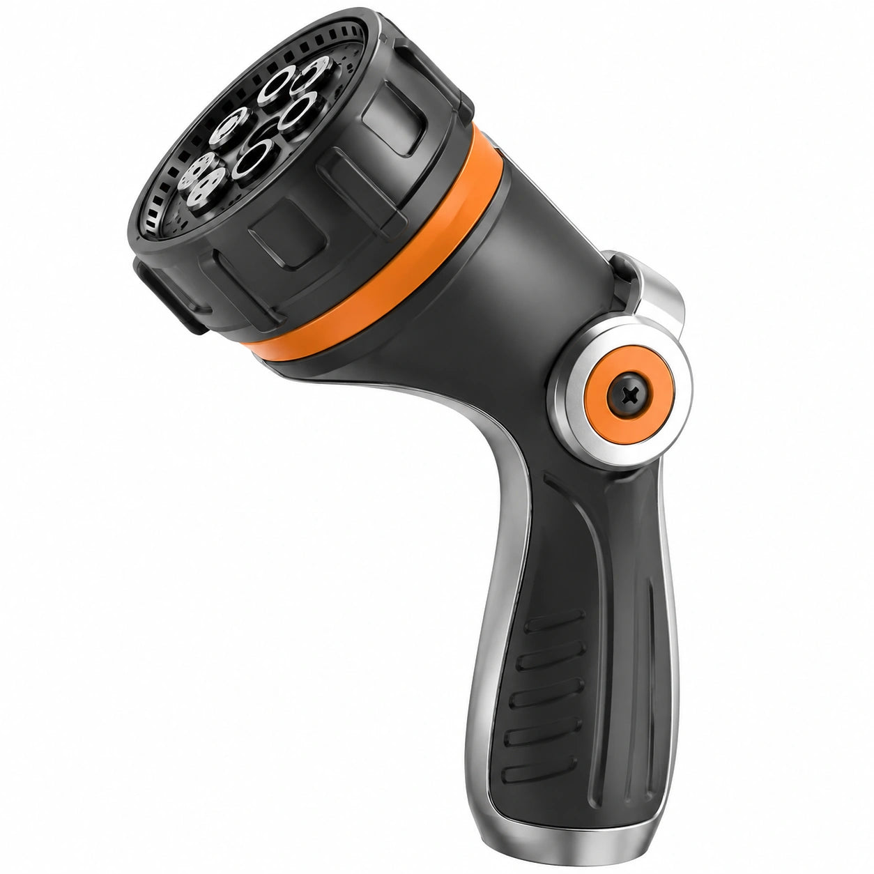 Pistolet d'arrosage 20 cm en plastique noir et orange à jets réglables