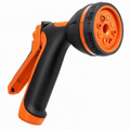 Pistolet d'arrosage 20 x 14 cm en plastique noir et orange à 8 jets réglables