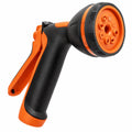 Pistolet d'arrosage 20 x 14 cm en plastique noir et orange à 8 jets réglables