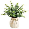 Plante artificielle en pot 55 cm feuillage d'eucalyptus vert vase en céramique décoratif
